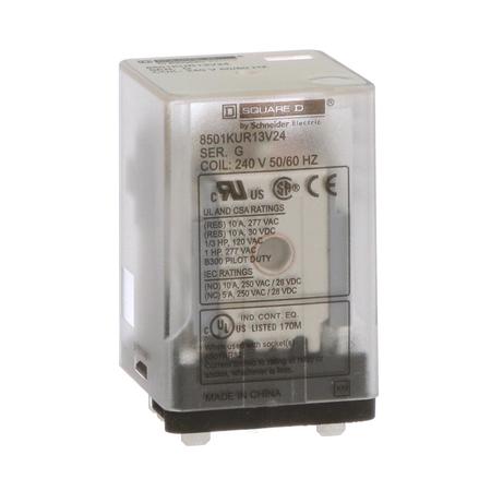 SQUARE D Relay, 240VAC Coil Volts, 3PDT 8501KUR13V24