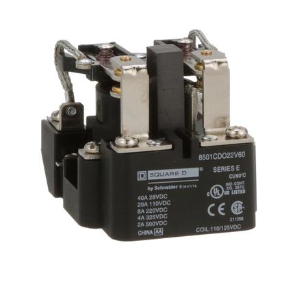 SQUARE D Relay, 110V DC Coil Volts, 2 NO/2 NC; DPDT 8501CDO22V60