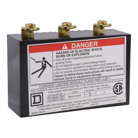 SQUARE D Current limiting module, MAG-GUARD circuit breaker, FA, 3 or 7 Amp 9999CLM1