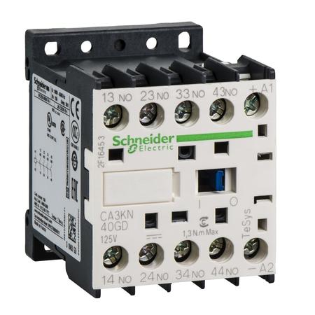 SCHNEIDER ELECTRIC Control Relay 600Vac 10Amp Iec +Options CA3KN40GD