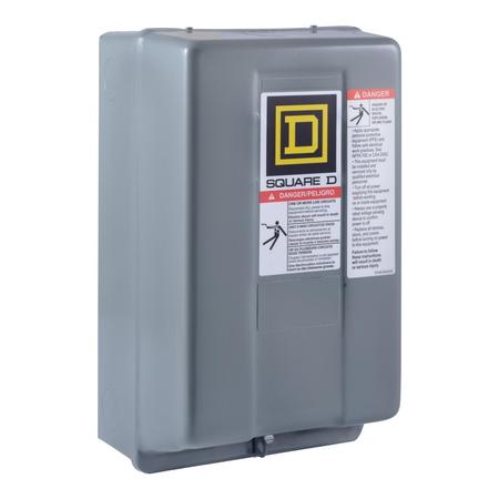 SQUARE D Contactor, Type S, multipole lighting, electrically held, 30A, 2 pole, 110/120VAC 50/60Hz coil, NEMA 1 8903SMG1V02