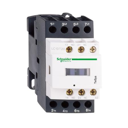SCHNEIDER ELECTRIC IEC Magnetic Contactor, 4 Poles, 125 V DC, 20 A LC1DT20GD