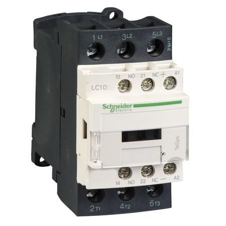 SCHNEIDER ELECTRIC IEC Magnetic Contactor, 3 Poles, 24 V DC, 25 A LC1D256BD