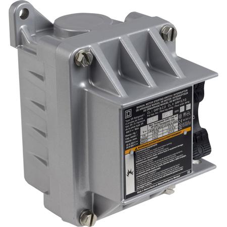 SQUARE D Switch, manual, 20A, 2 pole, 3 HP at 575 VAC, single phase, toggle operated, no indicator, NEMA 7&9, two conduit opening 2510KR1H