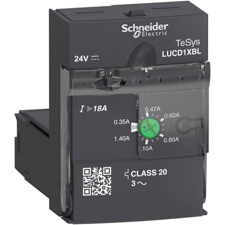 SCHNEIDER ELECTRIC Advanced control unit, TeSys Ultra, 0.35A to 1.4A, 3P motors, protection & diagnostic, class 20, coil 24VDC LUCD1XBL