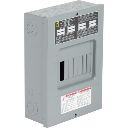 SQUARE D Load Center, QO, 6 Spaces, 100A, 120/240V, Main Lug, 1 Phase QO612L100TS