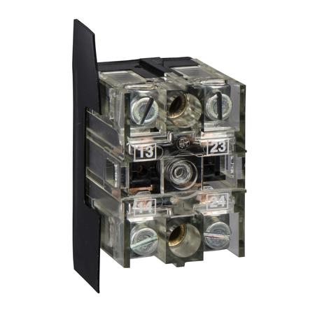 SCHNEIDER ELECTRIC Contact block, Harmony XAC, single contact, spring return, 2-speed, front mounting, 1 C/O + 1NO XENB1191