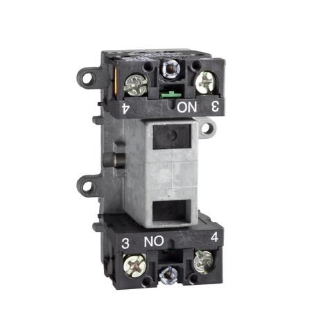 SCHNEIDER ELECTRIC Contact block, Harmony XAC, double contact, latching, single speed, front mounting, 2NO XENG3781