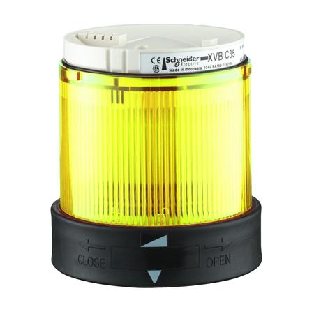 SCHNEIDER ELECTRIC Indicator bank, Harmony XVB, illuminated unit, plastic, yellow, 70mm, flashing, for bulb or LED, 48... 230V AC XVBC4M8