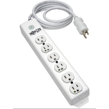 Tripp Lite Outlet Strip, 15A, 6 Outlet, 15 ft., White PS-615-HG