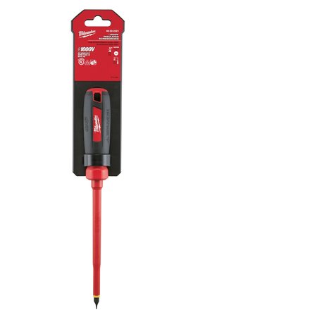 MILWAUKEE TOOL 1/4 in. x 6 in. Slotted 1000 Volt Insulated Screwdriver 48-22-2221