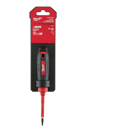 MILWAUKEE TOOL 3 in. #1 Square 1000 Volt Insulated Screwdriver 48-22-2251