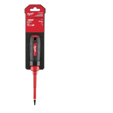 MILWAUKEE TOOL 3 in. #2 Square 1000 Volt Insulated Screwdriver 48-22-2252