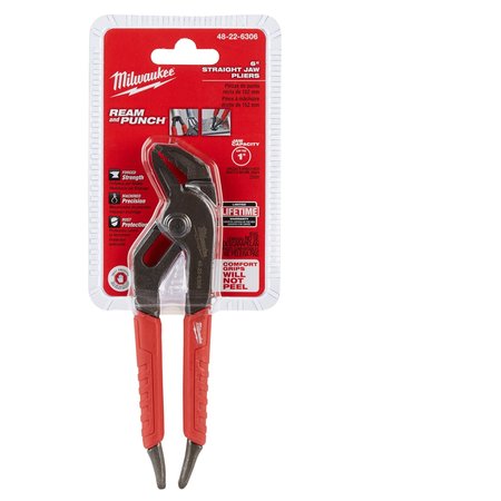 Milwaukee Tool 6 in Straight Jaw Tongue and Groove Plier, Serrated 48-22-6306