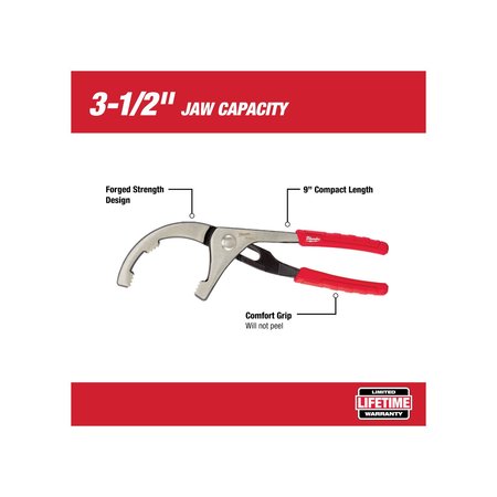 Milwaukee Tool Comfort Grip PVC/Oil Filter Pliers 48-22-6321