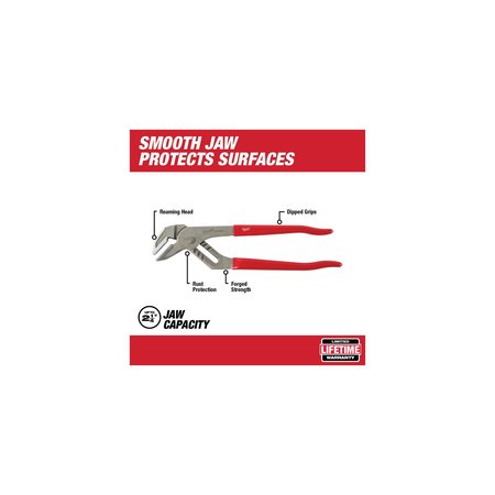 Milwaukee Tool 12 in Straight Jaw Tongue and Groove Pliers, Smooth 48-22-6552