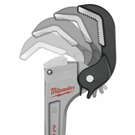 Milwaukee Tool Pipe Wrench, Al, 17 1/20 in L, 20.97 lb 48-22-7418