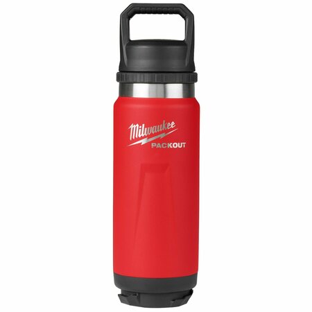 MILWAUKEE TOOL Insulated Bottle, SS, 24 oz CAP, Black 48-22-8396R