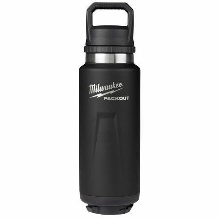 MILWAUKEE TOOL Insulated Bottle, SS, 36 oz CAP, Black 48-22-8397B