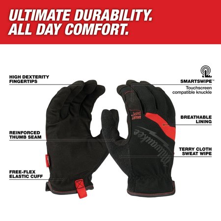 Milwaukee Tool Free-Flex Work Gloves - Small, Small, Red/Black 48-22-8715