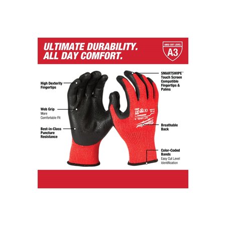 Milwaukee Tool Cut 3 Dipped Gloves - XXL 48-22-8934