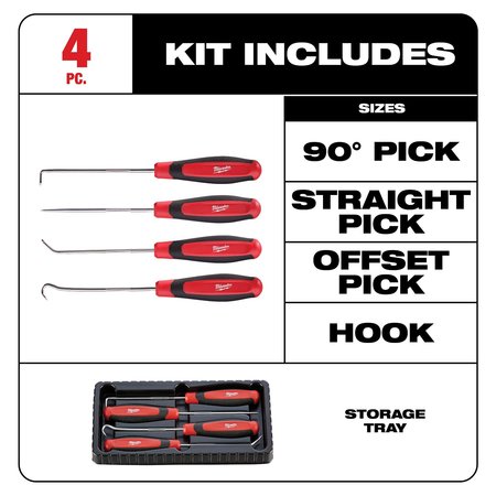 Milwaukee Tool 4 PC Hook and Pick Set 48-22-9215