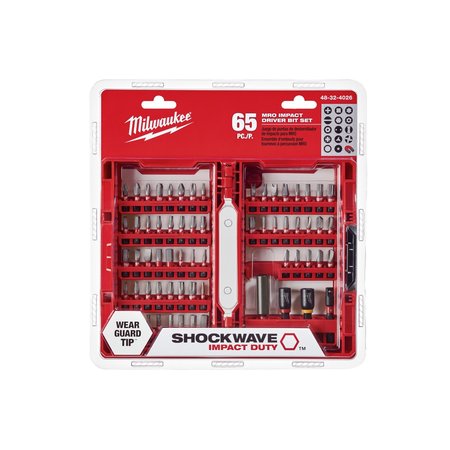 Milwaukee Tool SHOCKWAVE 65PC MRO IMPACT DRIVER BIT SET 48-32-4026