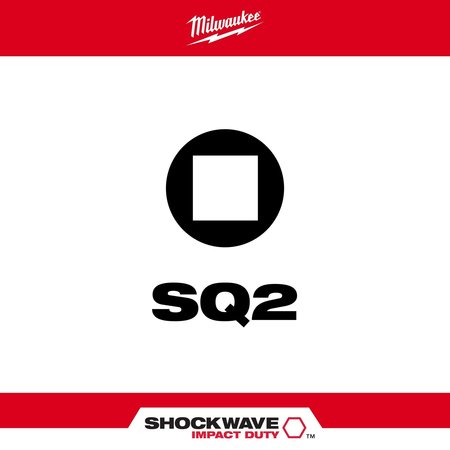 Milwaukee Tool SHOCKWAVE 6" Impact Square Recess #2 Power Bits (10 Pk) 48-32-4215
