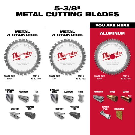 Milwaukee Tool 5 3/8 in Aluminum Cutting Circular Saw Blade (25/32 in Arbor) 48-40-4075