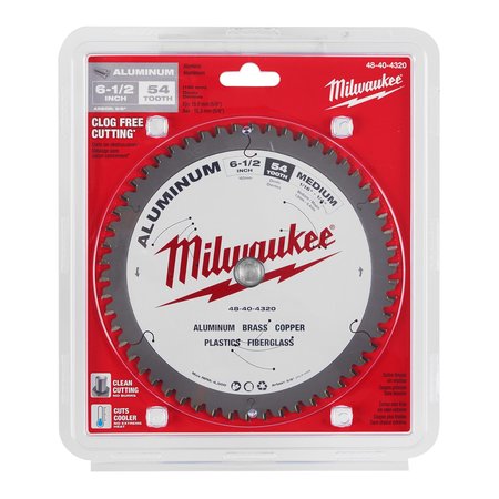 Milwaukee Tool 6 1/2 in. 54 Tooth Aluminum Cutting Circular Saw Blade (5/8 in. Arbor) 48-40-4320