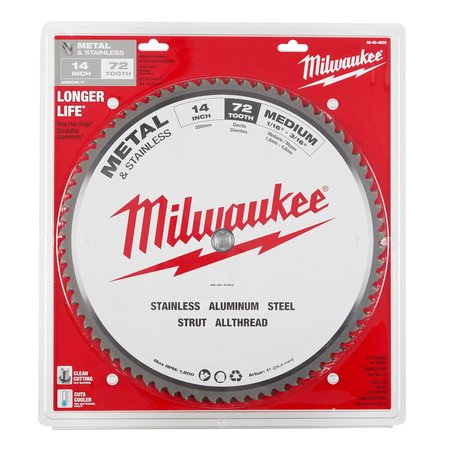 Milwaukee Tool 14 in Metal & Stainless Cutting Circular Saw Blade (1 in Arbor) 48-40-4505