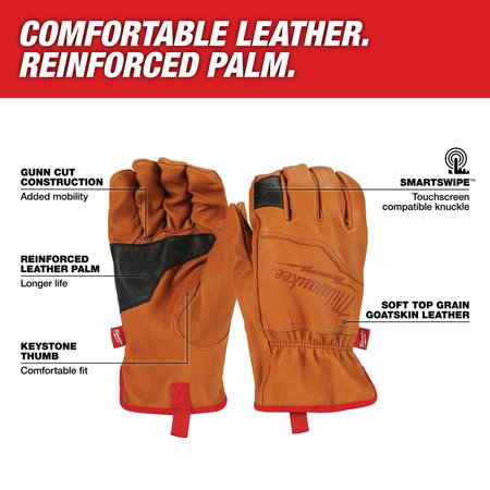Milwaukee Tool Goatskin Leather Gloves - L 48-73-0012