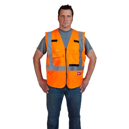 Milwaukee Tool Class 2 High Visibility Orange  Safety Vest - 2XL/3XL 48-73-5033
