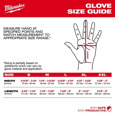 Milwaukee Tool Knit Gloves, Finished, Size M 48-73-7011