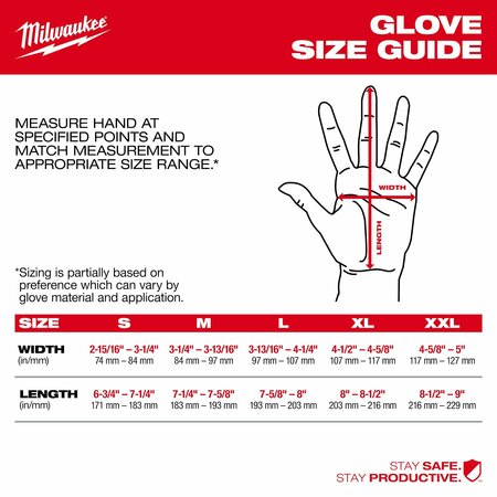 Milwaukee Tool Knit Gloves, Finished, Size L 48-73-8752
