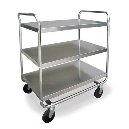 LAKESIDE Tubular Chrome Frame 3 Shelf Cart; 500 lb Capacity, 21"x33" 493