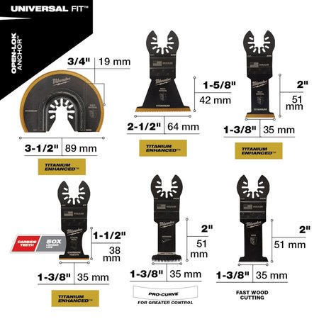 Milwaukee Tool 9 pc. OPEN-LOK Oscillating Multi-Tool Blade Set 49-10-9113