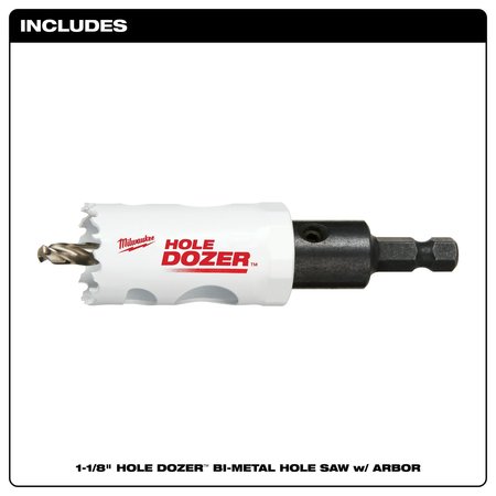 Milwaukee Tool 1-1/8 in. HOLE DOZER Bi-Metal Hole Saw with Arbor 49-56-9663