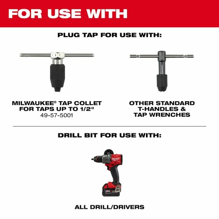 Milwaukee Tool Plug Tap and Drill Bit 49-57-5515