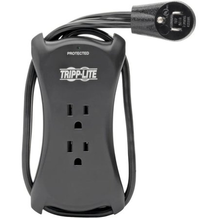 Tripp Lite Surge Protector Strip, 3 Outlet, Black TRAVELER3USB