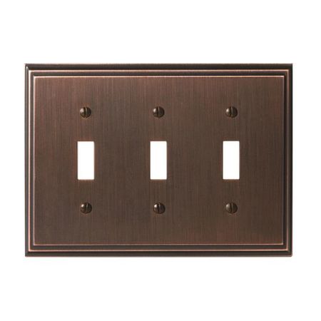 AMEROCK 3-Toggle Wall Plates, Number of Gangs: 3 Zinc, Oil Rubbed Bronze Finish BP36516ORB