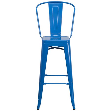 Flash Furniture 4 Pack 30" High Blue Metal Indoor-Outdoor Barstool 4-CH-31320-30GB-BL-GG