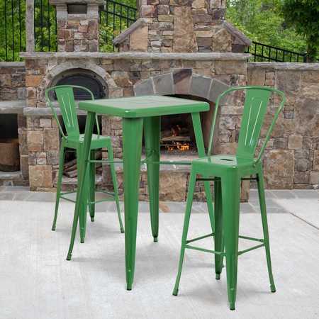 Flash Furniture 4Pack 30" High Green Metal Indoor-Outdoor Barstool 4-CH-31320-30GB-GN-GG