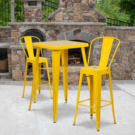 Flash Furniture 4PK 30" High Yellow Metal Indoor-Outdoor Barstool 4-CH-31320-30GB-YL-GG
