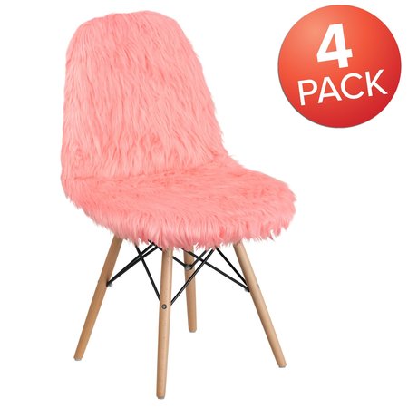 FLASH FURNITURE Shaggy Dog Hermosa Pink Accent Chair 4-DL-12-GG