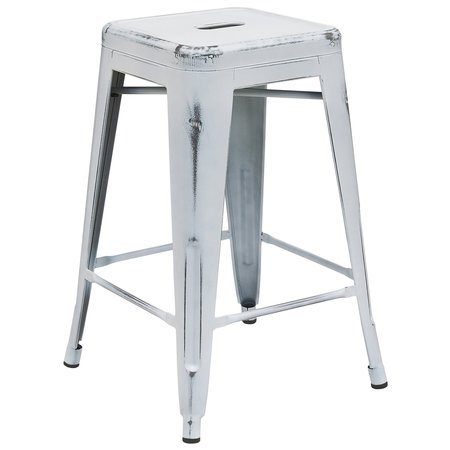 Flash Furniture 4Pack 24" High Backless White Counter Height Stool 4-ET-BT3503-24-WH-GG