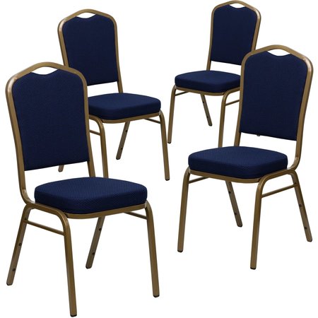 Flash Furniture Navy Blue Fabric Banquet Chair 4-FD-C01-ALLGOLD-2056-GG