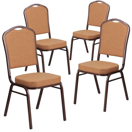 Flash Furniture Brown Fabric Banquet Chair 4-FD-C01-C-4-GG