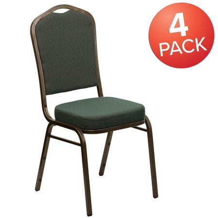 Flash Furniture Green Fabric Banquet Chair 4-FD-C01-GOLDVEIN-0640-GG
