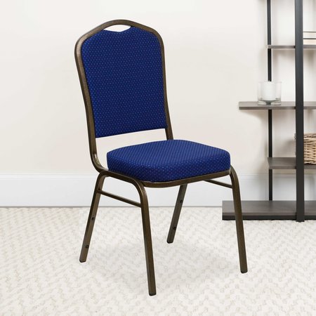 Flash Furniture Navy Blue Fabric Banquet Chair 4-FD-C01-GOLDVEIN-208-GG